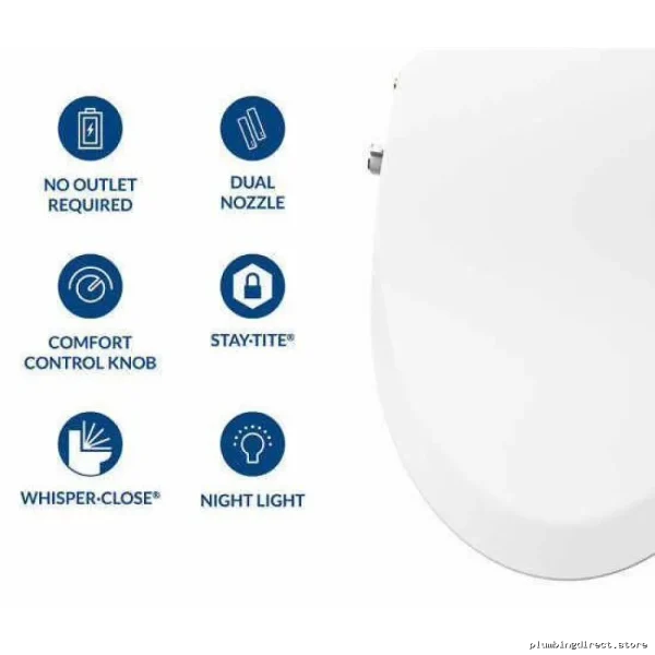 White Elongated Bidet Toilet Seat with Modern Design - Haven 500 (HV500E) by Bemis - Image 5