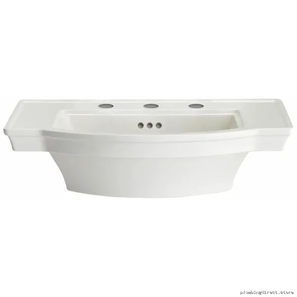 Estate Pedestal Sink with Widespread Faucet Holes in White