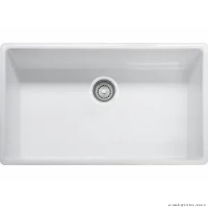 White Farmhouse Single Bowl Apron Front Kitchen Sink - FHK710-33WH Franke