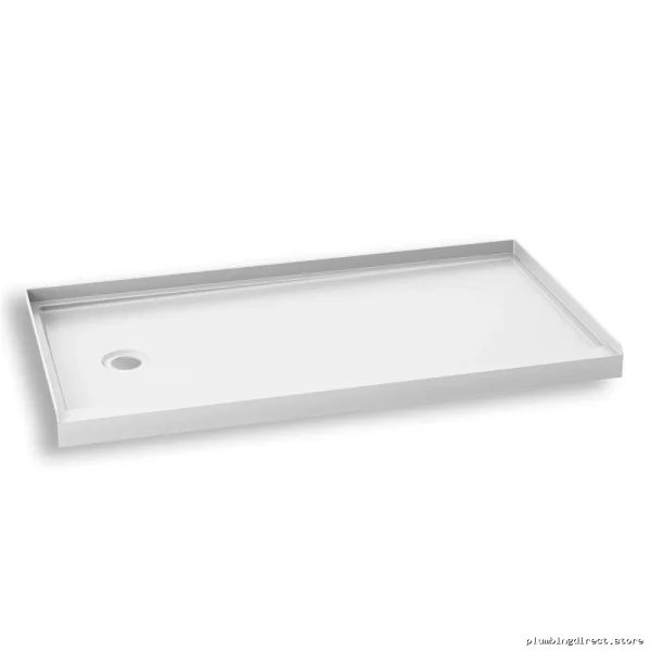 White Koncept Alcove Shower Pan – Durable Acrylic with Left-Hand Drain | Dimensions 60x32 | Model BW