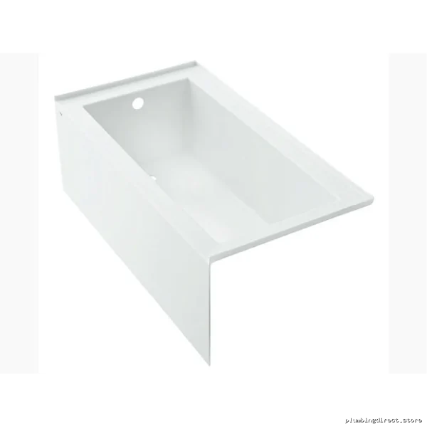 Wellbrook 60 Inch Left Hand Drain Alcove Bathtub in White