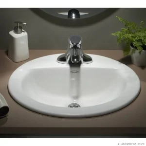White Modern Single-Hole Drop-In Bathroom Sink by AmericanStandard