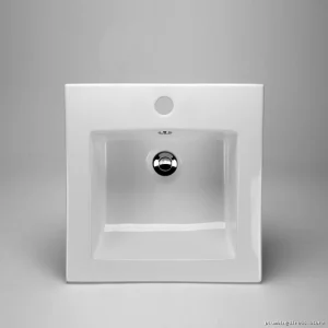 Modern White Drop-In Bathroom Sink (1-Hole) | Acritec 36811