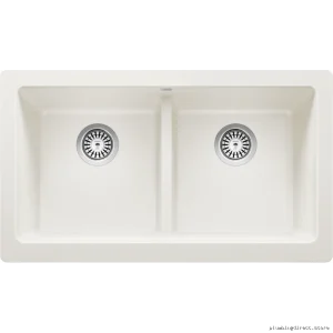 Vintera 33 Modern 2-Bowl Apron Front Kitchen Sink in White