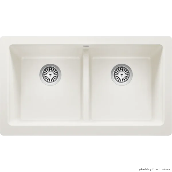 Vintera 33 Modern 2-Bowl Apron Front Kitchen Sink in White