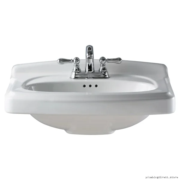 White Portsmouth Centerset Pedestal Sink Top - 0555104.020 | American Standard - Image 2