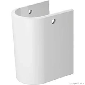 White Replacement Siphon Cover for Darling New Rinze Sink - Duravit Model