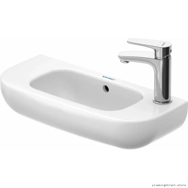 White Single-Hole Handrinse Washbasin (Right Mount) - D-Code 07065000082 by Duravit - Image 2