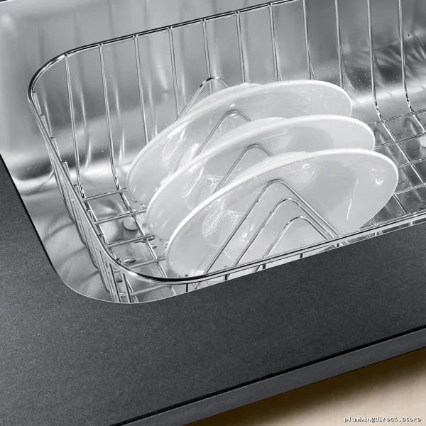 White Stainless Steel Dish Storage Basket - Durable & Space-Saving - Image 3