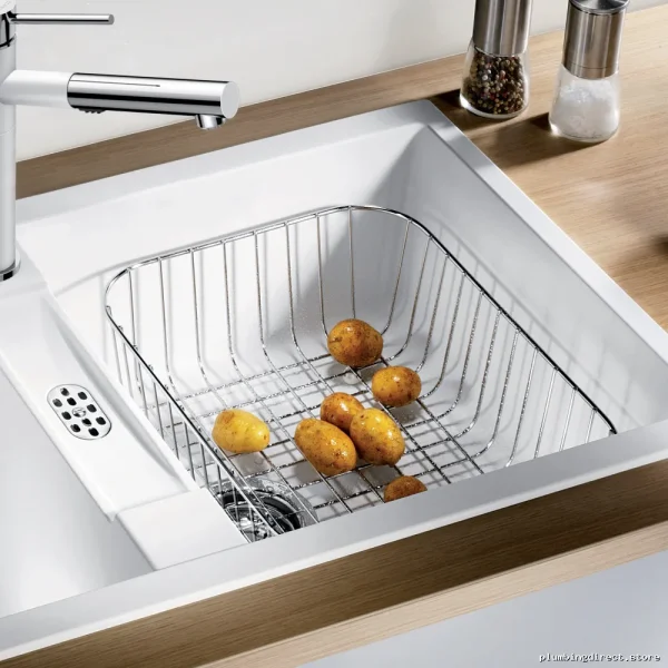 White Stainless Steel Dish Storage Basket - Durable & Space-Saving - Image 4