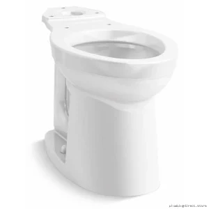 White Tall Elongated Toilet Bowl by Kingston - Kohler 25076-0