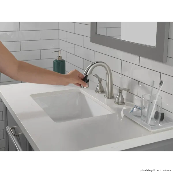 Sryker Wide Spread Bathroom Faucet with Pull Down Spray | Durable Lumiconate Stainless Steel Delta Valve - Image 5