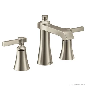 Widespread Bathroom Faucet Trim in Brushed Nickel - Moen Flara TS6984BN