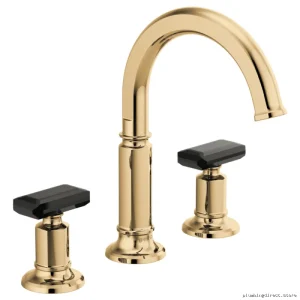 Invari Widespread High Arc Faucet 1.2 GPM Fewer Handles Polished Gold