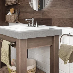 Widespread Mount Rustic Chrome Bathroom Faucet - No Drain BF1484-110 Kalia