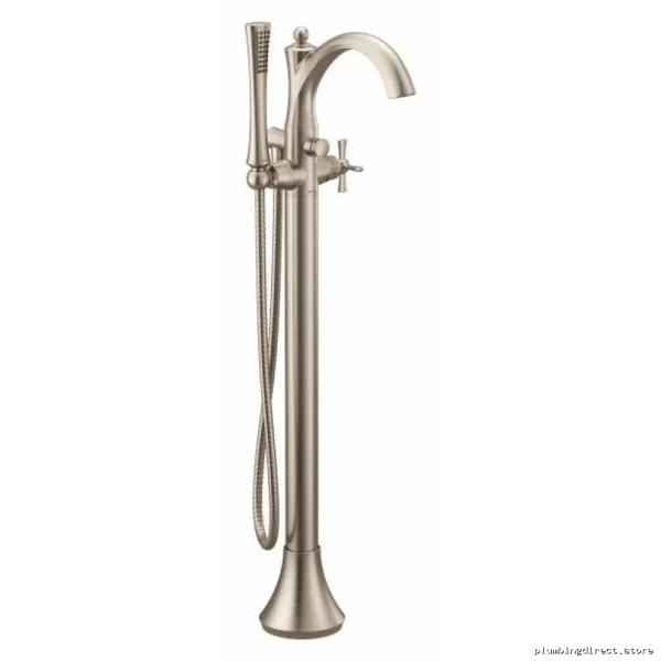 Wynford Brushed Nickel Floor Mount Tub Filler - Moen 655BN Easy Install