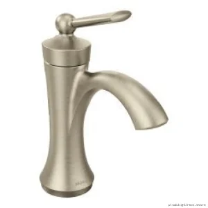 Wynford Moen Single Hole Bathroom Faucet - Brushed Nickel 4500BN