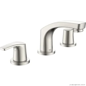 Wynne Widespread Bathroom Faucet with No Pop-Up Spout - Stainless Steel 3534LF-SS-LPU Delta