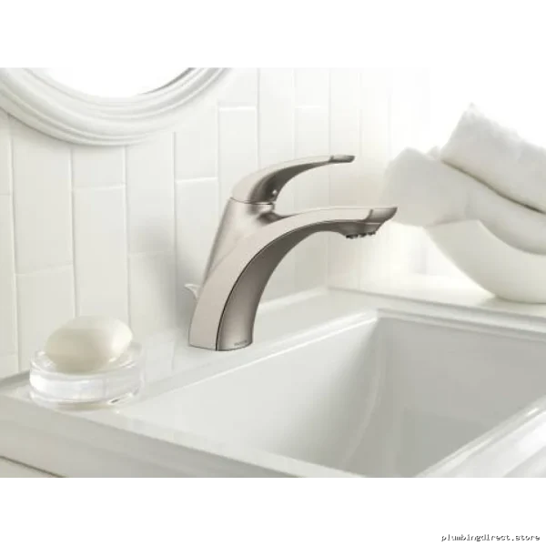 Zarina Stain Resistant Brushed Nickel Single Hole Bathroom Faucet - Easy Install - Image 2