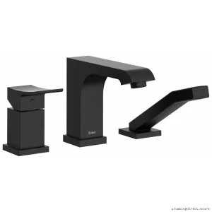 Zendo Deck-Mount 3-Hole Tub Filler Trim - Black
