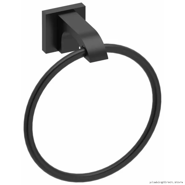 Zendo Black Bathroom Towel Ring - Hanging Towel Ring ZO7BK RIOBEL