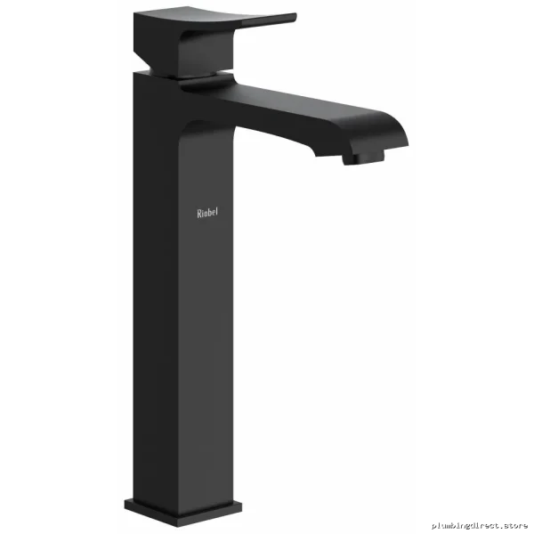 Zendo Single Hole Vessel Sink Faucet Lever Handle 1.2GPM Black ZL0