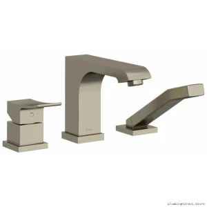 Zendo Brushed Nickel Deck-Mount Tub Faucet with Hand Shower Trim - Model TZO-RIOBEL