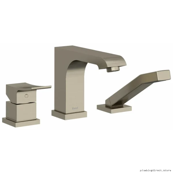 Zendo Brushed Nickel Deck-Mount Tub Faucet with Hand Shower Trim - Model TZO-RIOBEL