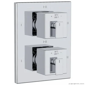 Zendo Chrome 6-Function Thermostatic Valve Trim with Adjustable Temperature Control TZOTQ46C RIOBEL