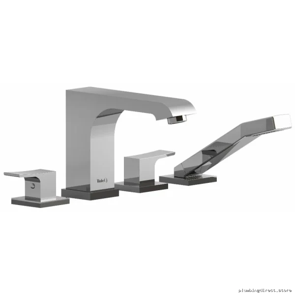 Zendo Chrome Deck Mount Tub Filler 4-Hole Lever Handle Faucet ZO12C RIOBEL