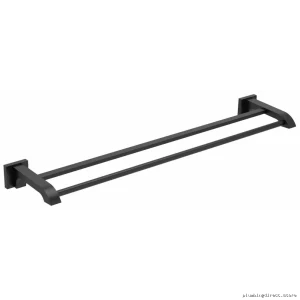 Zendo Double Towel Bar 24" Black ZO6BK RIOBEL Bathroom Rack