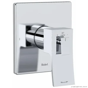 Zendo Dual-Function Chrome Thermostatic Valve Trim for Heating & Cooling