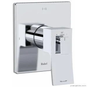 Zendo Chrome Thermostatic Valve Trim - Triple Function Adjustable for RIOBEL Series