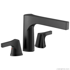 Zura Roman-Style Tub Faucet Trim - Matte Black Delta Valve T2774-BL