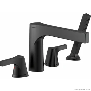 Zura Roman Tub Faucet Trim w/ Hand Shower - Sleek Matte Black Design T4774-BL Delta