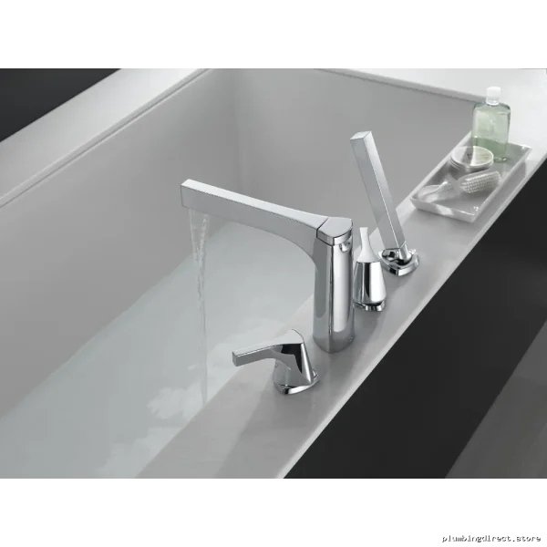 Zura Roman Tub Faucet Trim w/ Hand Shower - Sleek Matte Black Design T4774-BL Delta - Image 2