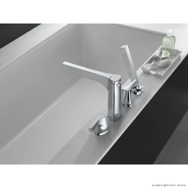Zura Roman Tub Faucet Trim w/ Hand Shower - Sleek Matte Black Design T4774-BL Delta - Image 3
